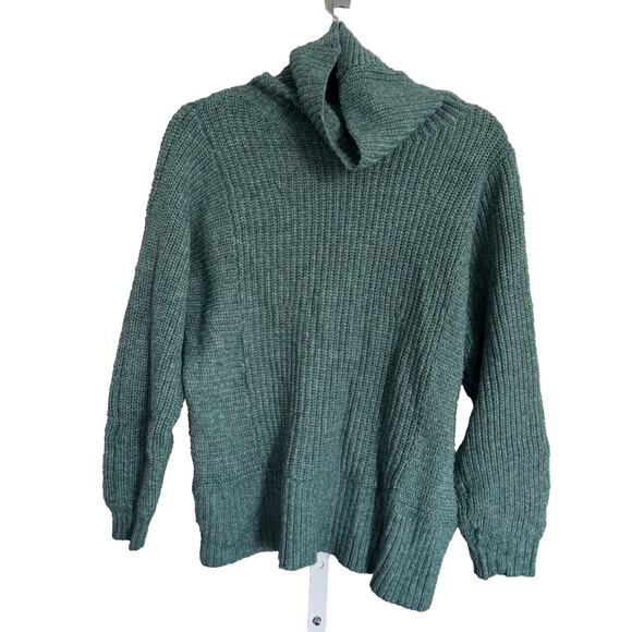 American Eagle Torquoise Chunky Knit High Turtle Neck Fit Sweater Size XS - Picture 1 of 6